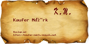 Kaufer Márk névjegykártya